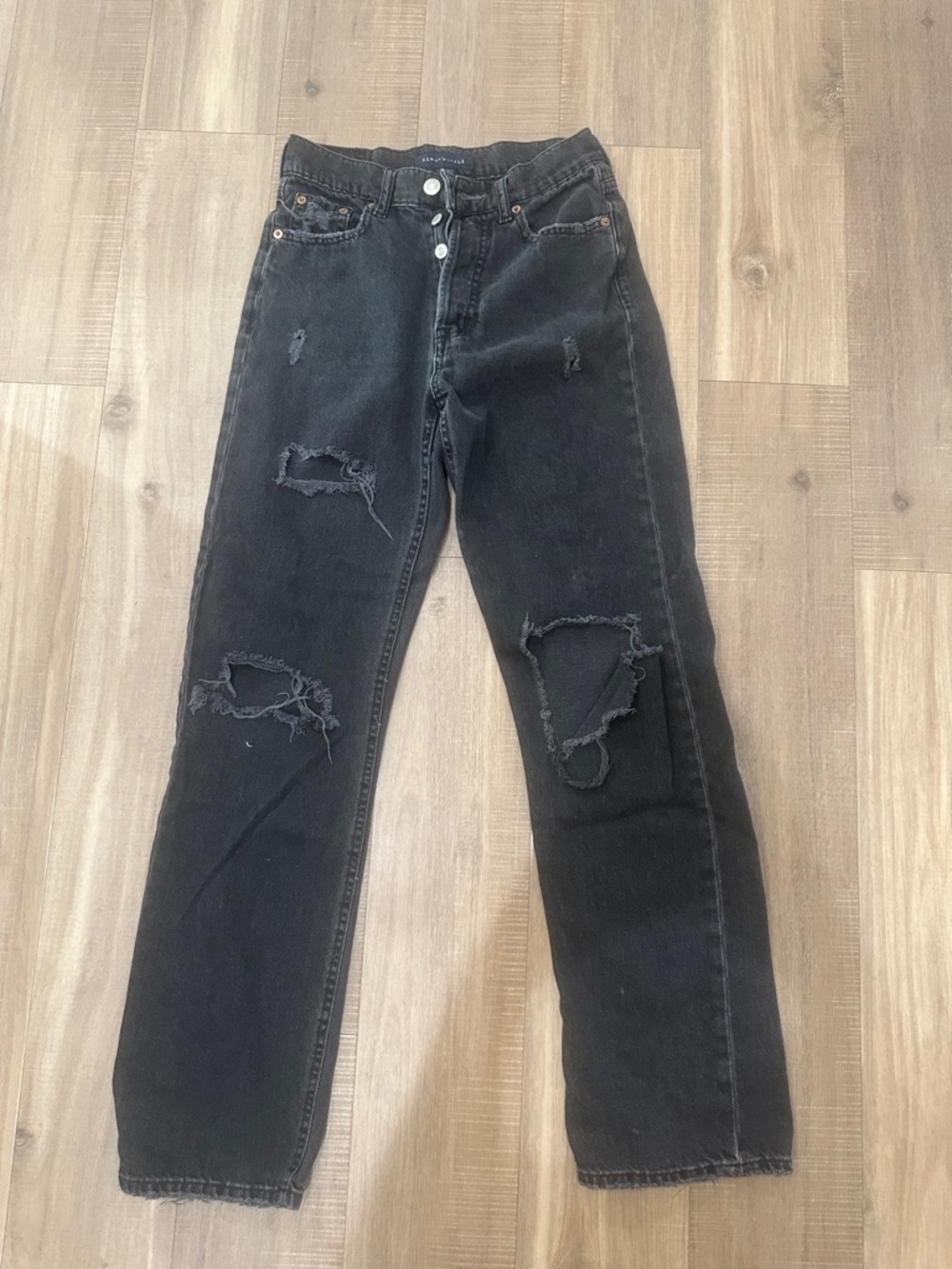Aeropostale Black Distressed Boyfriend Jeans